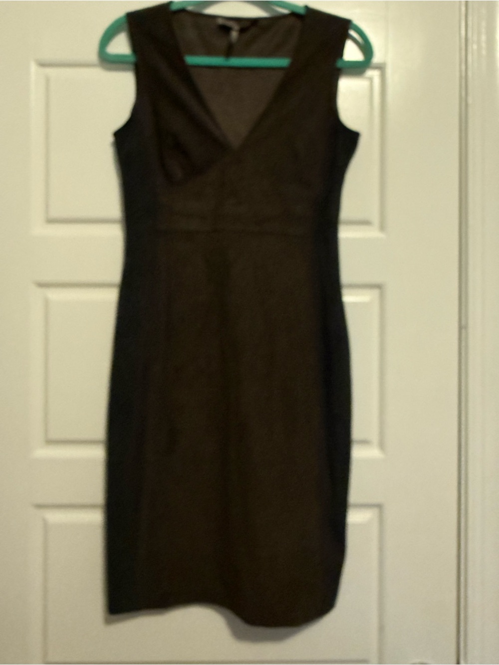 Halston Heritage Brown & Black Faux Suede Bodycon Dress Size M Y2K